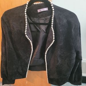 Black cardigan with pearls
